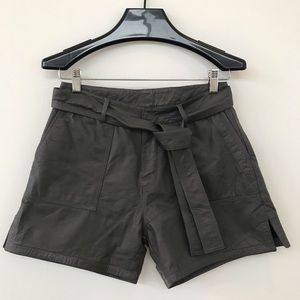 Skingraft leather shorts